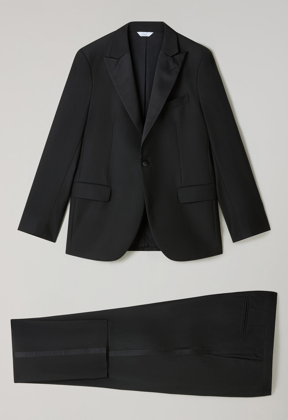 Black Wool Satin Milano Tuxedo