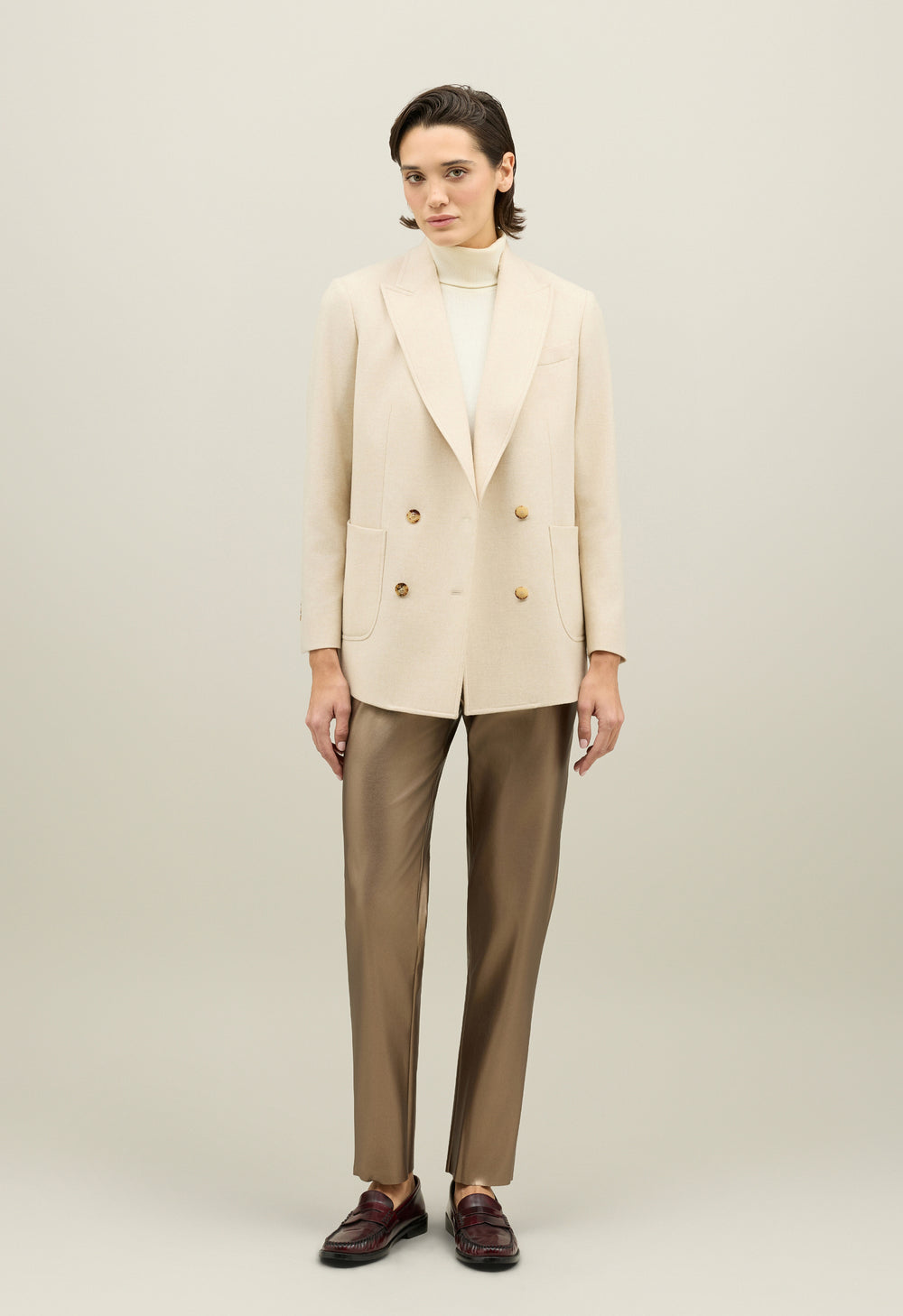 Warm White Blended Wool Maia Blazer