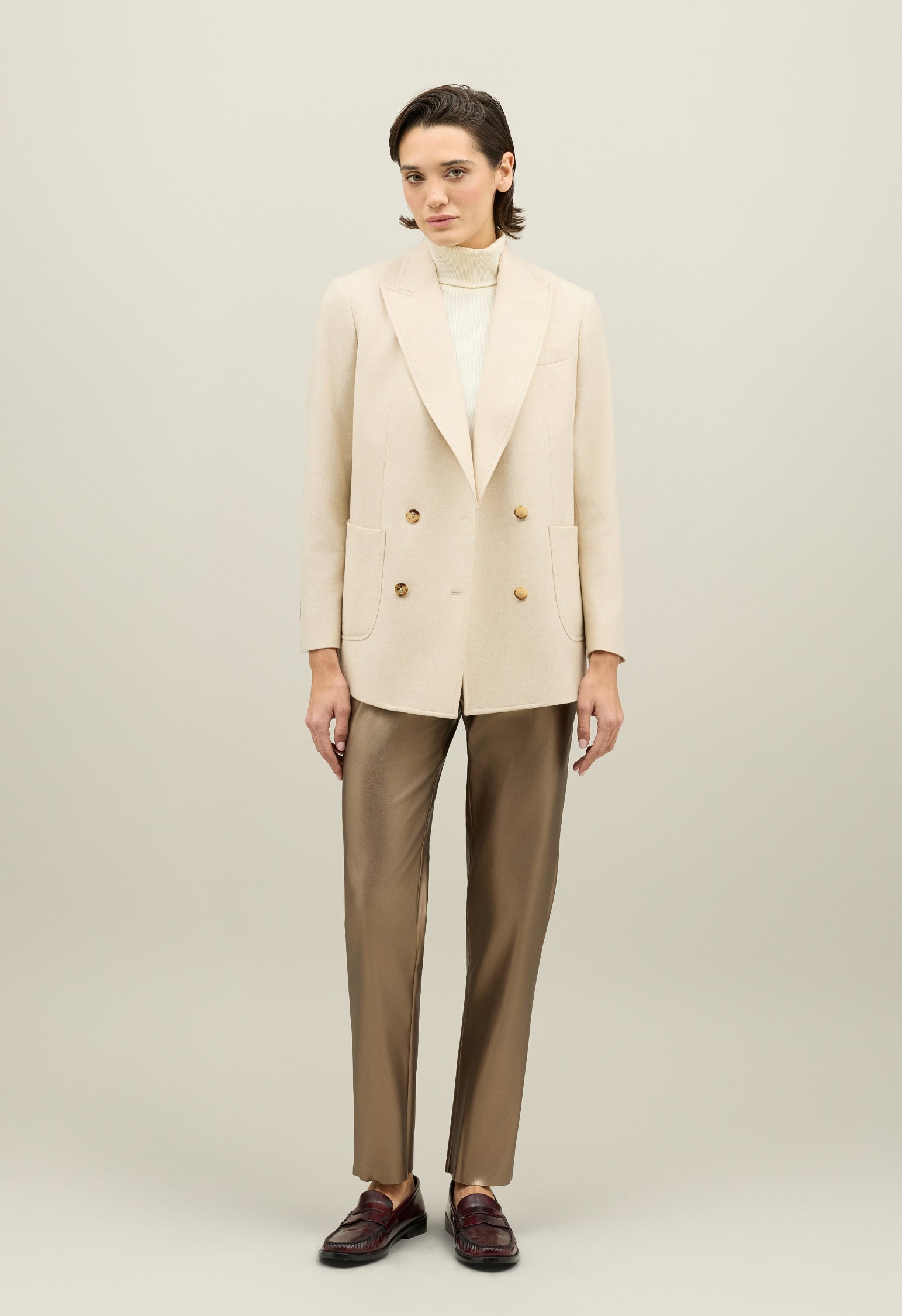Warm White Blended Wool Maia Blazer