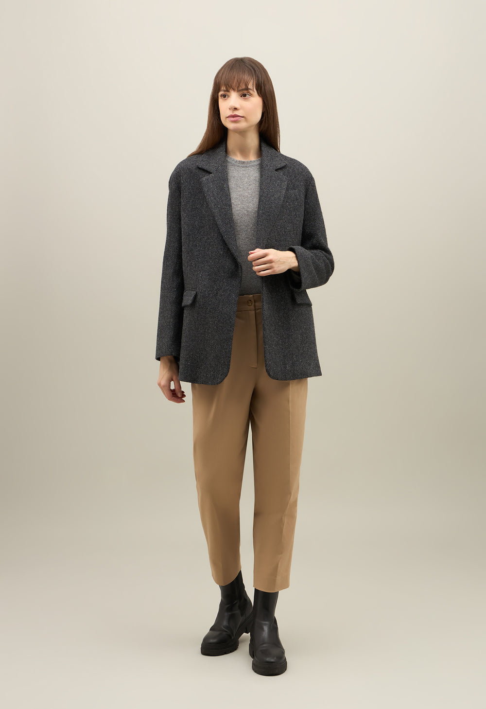 Grey Shetland herringbone Otta Blazer