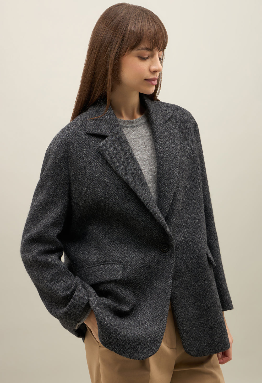 Grey Shetland herringbone Otta Blazer