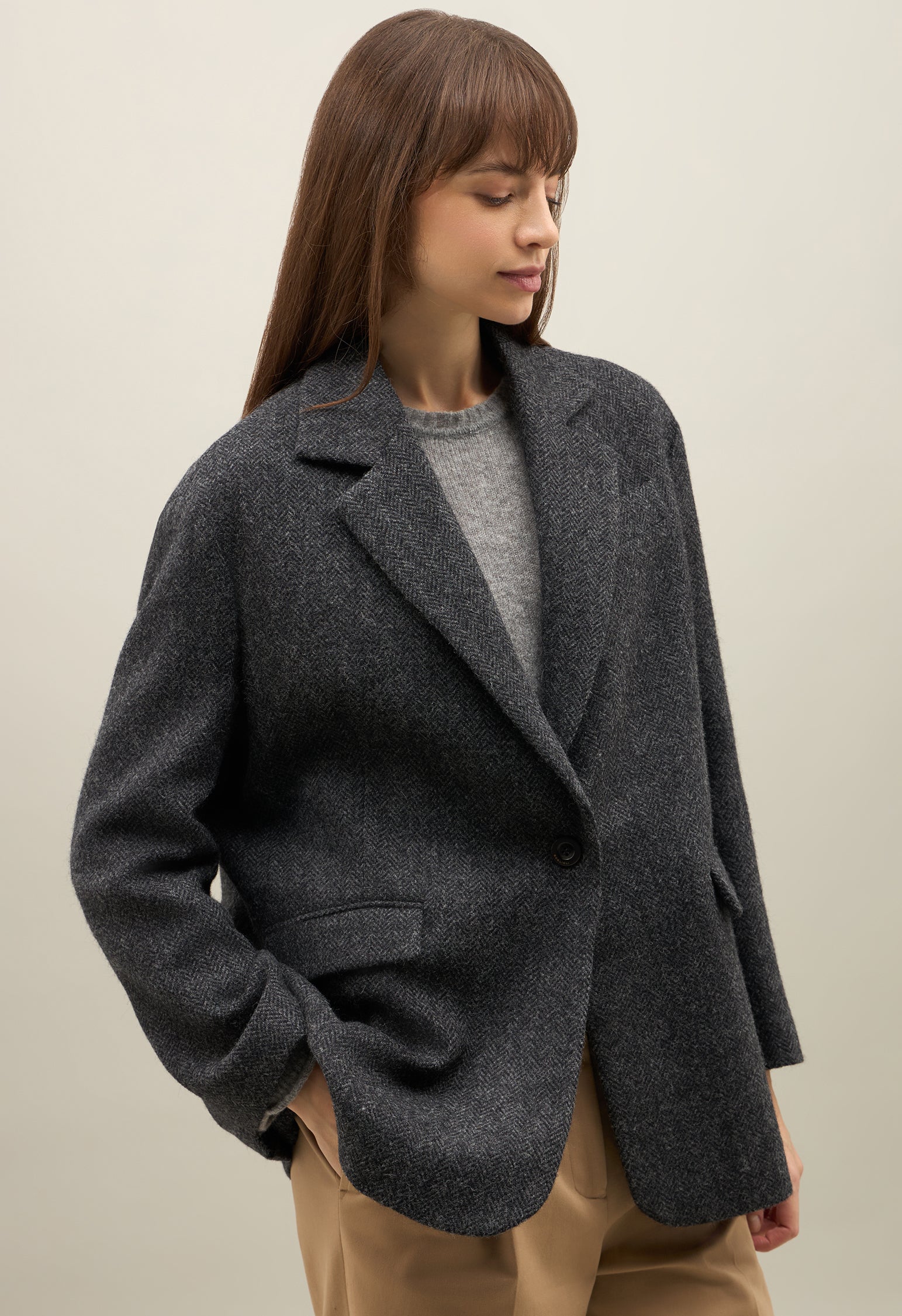 Grey Shetland herringbone Otta Blazer