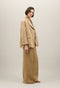 Dunkelbeiger Blazer Otta aus Leinen-Tencel-Satin 