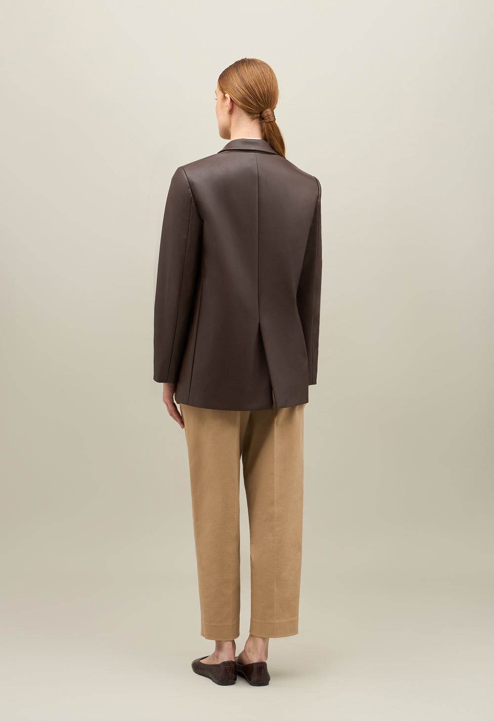 Brown Vegan Leather Giulia Blazer