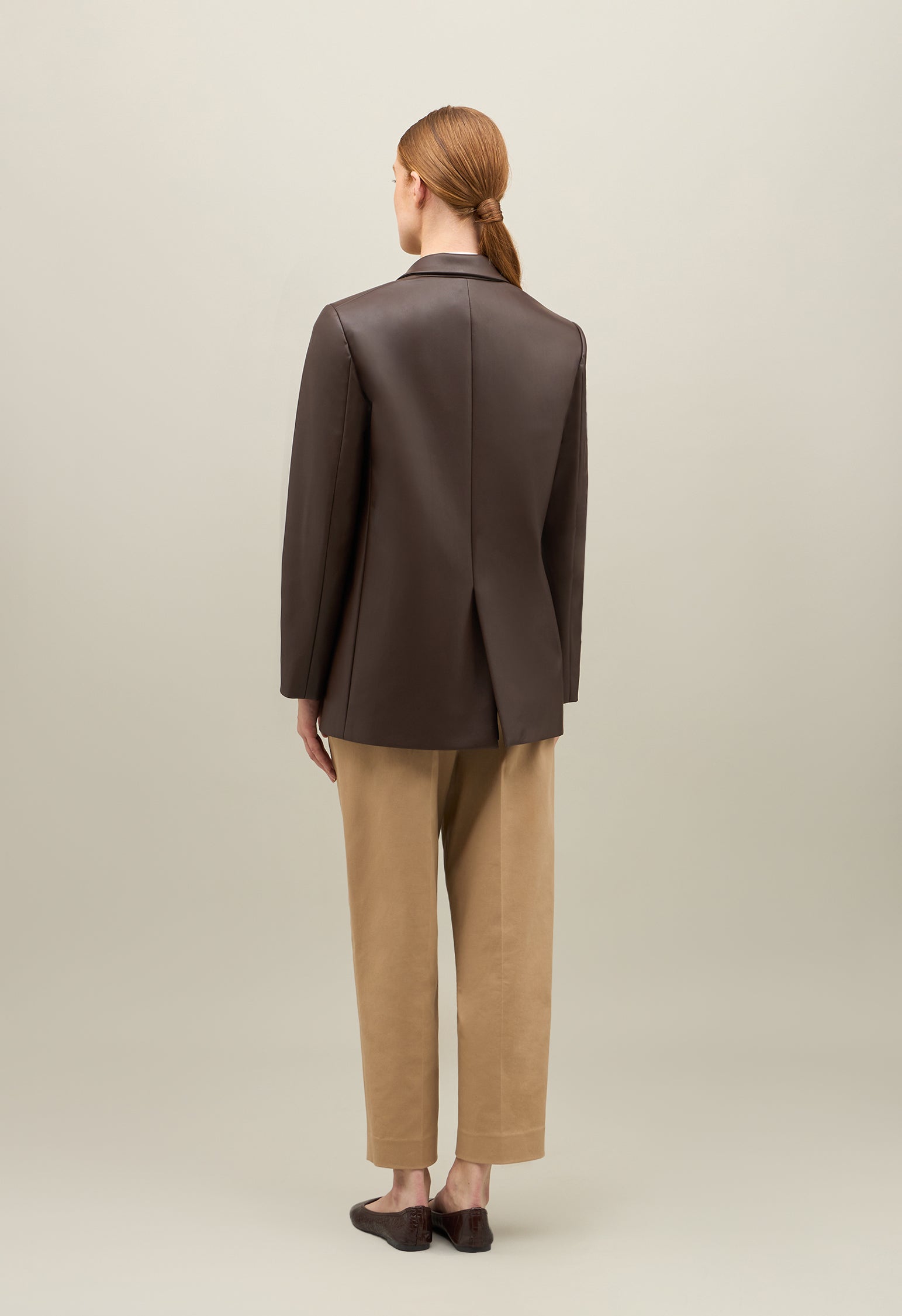 Brown Vegan Leather Giulia Blazer