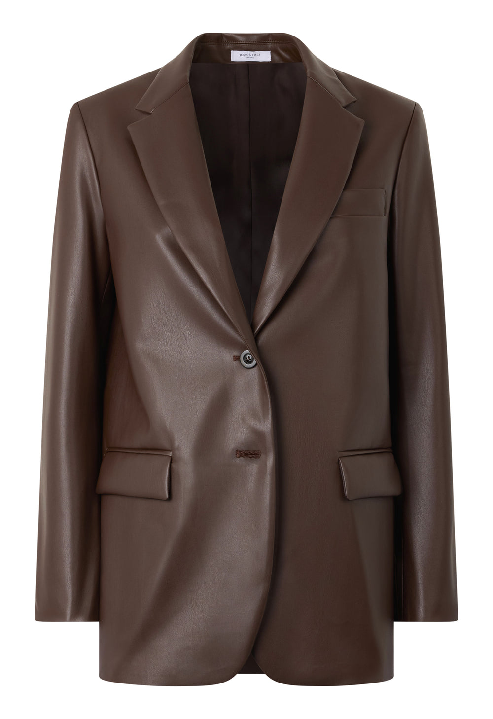 Brown Vegan Leather Giulia Blazer
