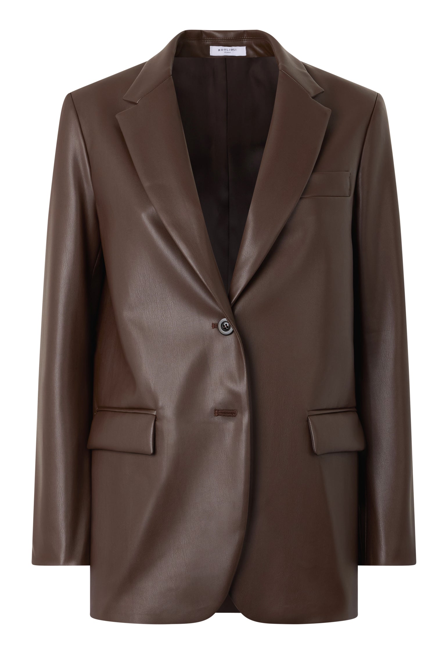Brown Vegan Leather Giulia Blazer