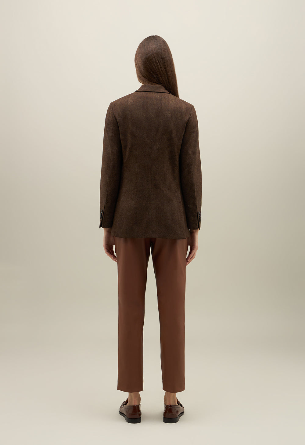Brown Prince of Wales flannel Bianca Blazer