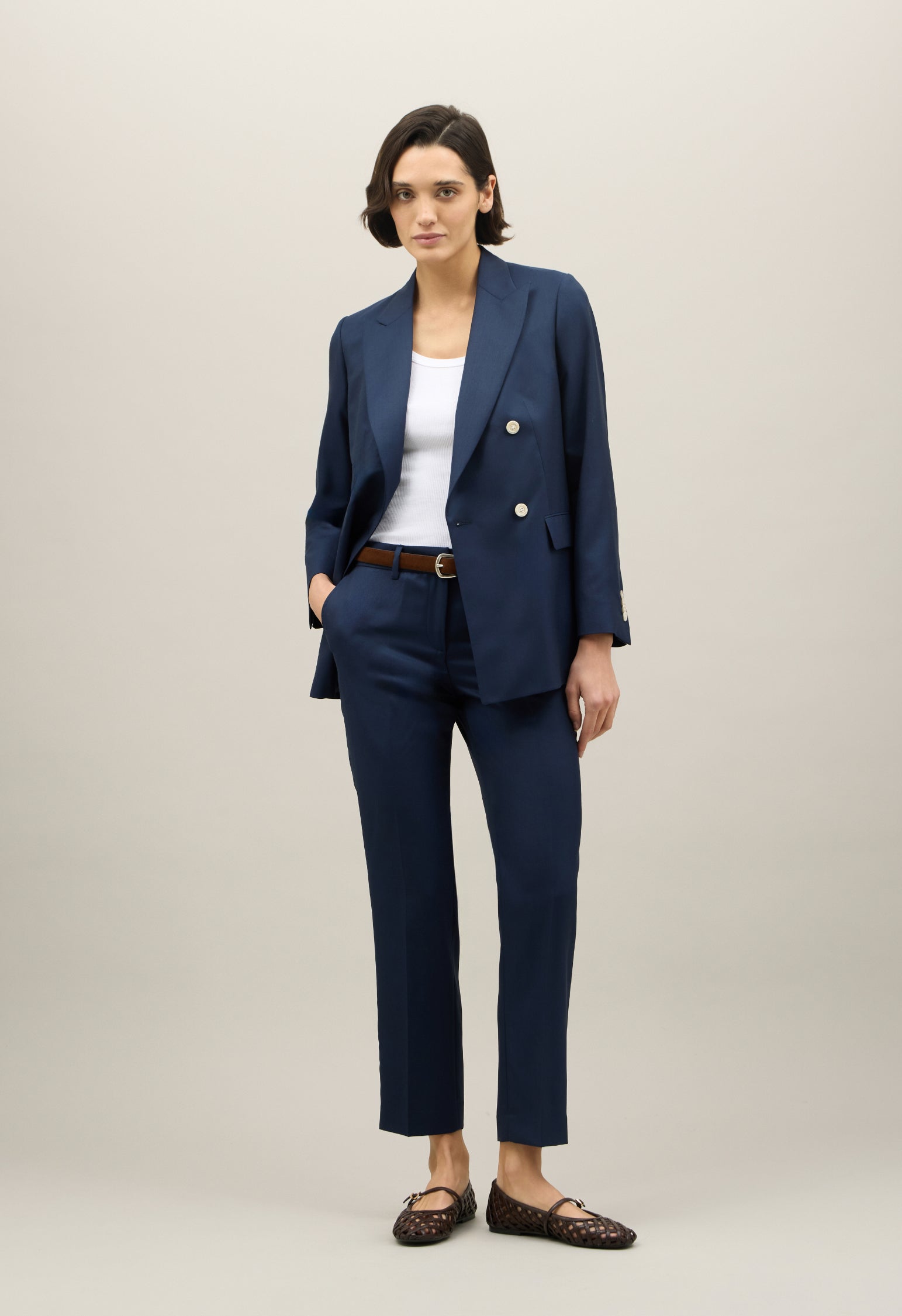 Blue Wool Twill Bianca Blazer