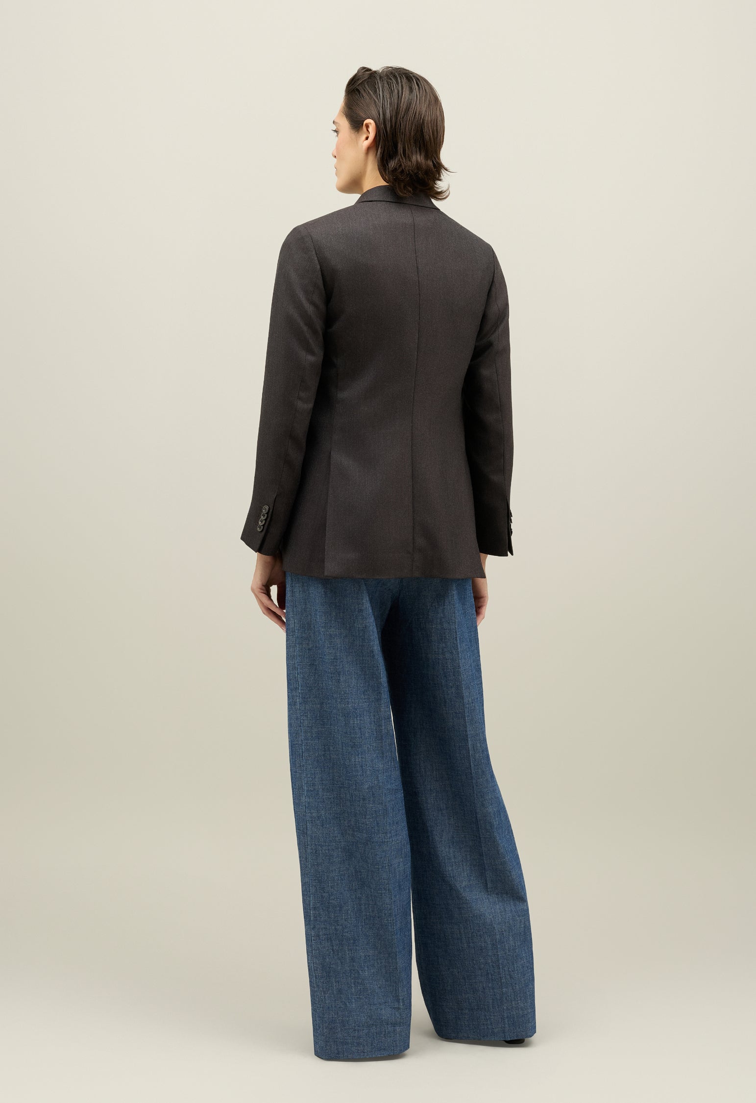 Brown Wool Hopsack Bianca Blazer