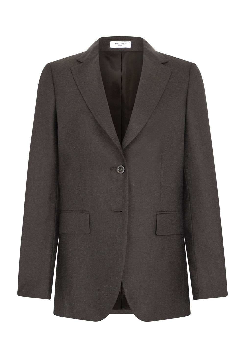 Brown Wool Hopsack Bianca Blazer