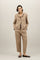 Blazer Margot in misto lino a spina di pesce marrone