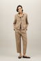 Blazer Margot in misto lino a spina di pesce marrone