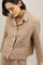 Blazer Margot in misto lino a spina di pesce marrone