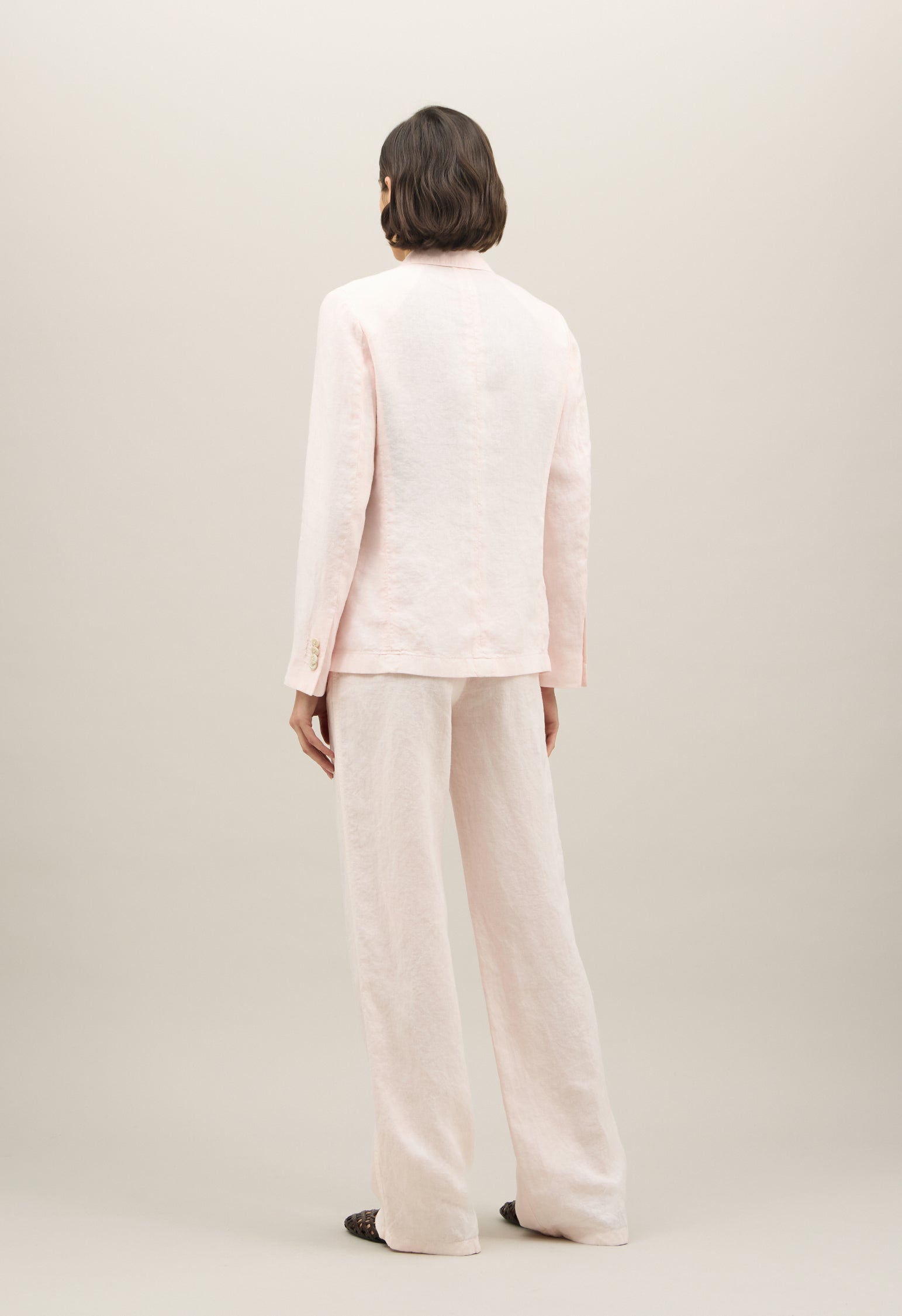 Pink Garment Dyed Linen Brera Blazer
