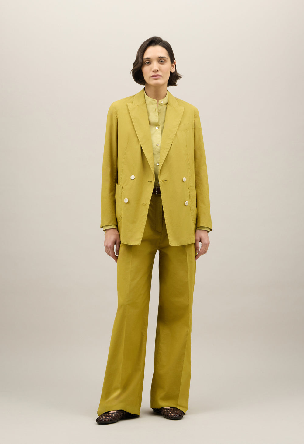 Blazer Maia in popeline leggero verde