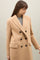 Beige Blended Wool double-breasted Coat