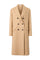 Beige Blended Wool double-breasted Coat
