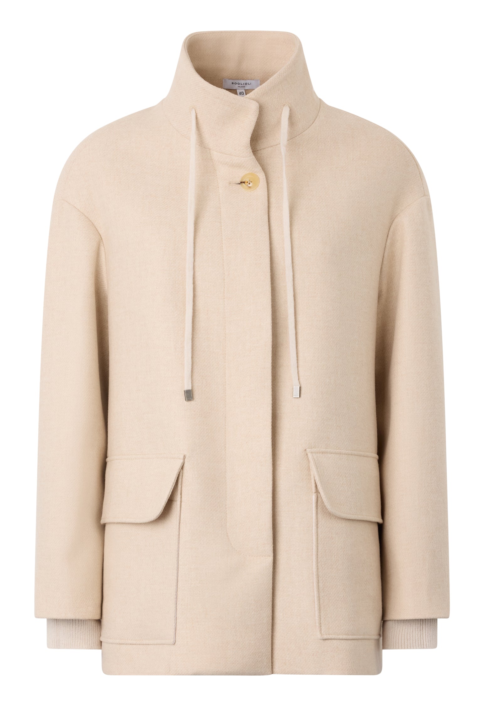 Light Beige Blended Wool Caban