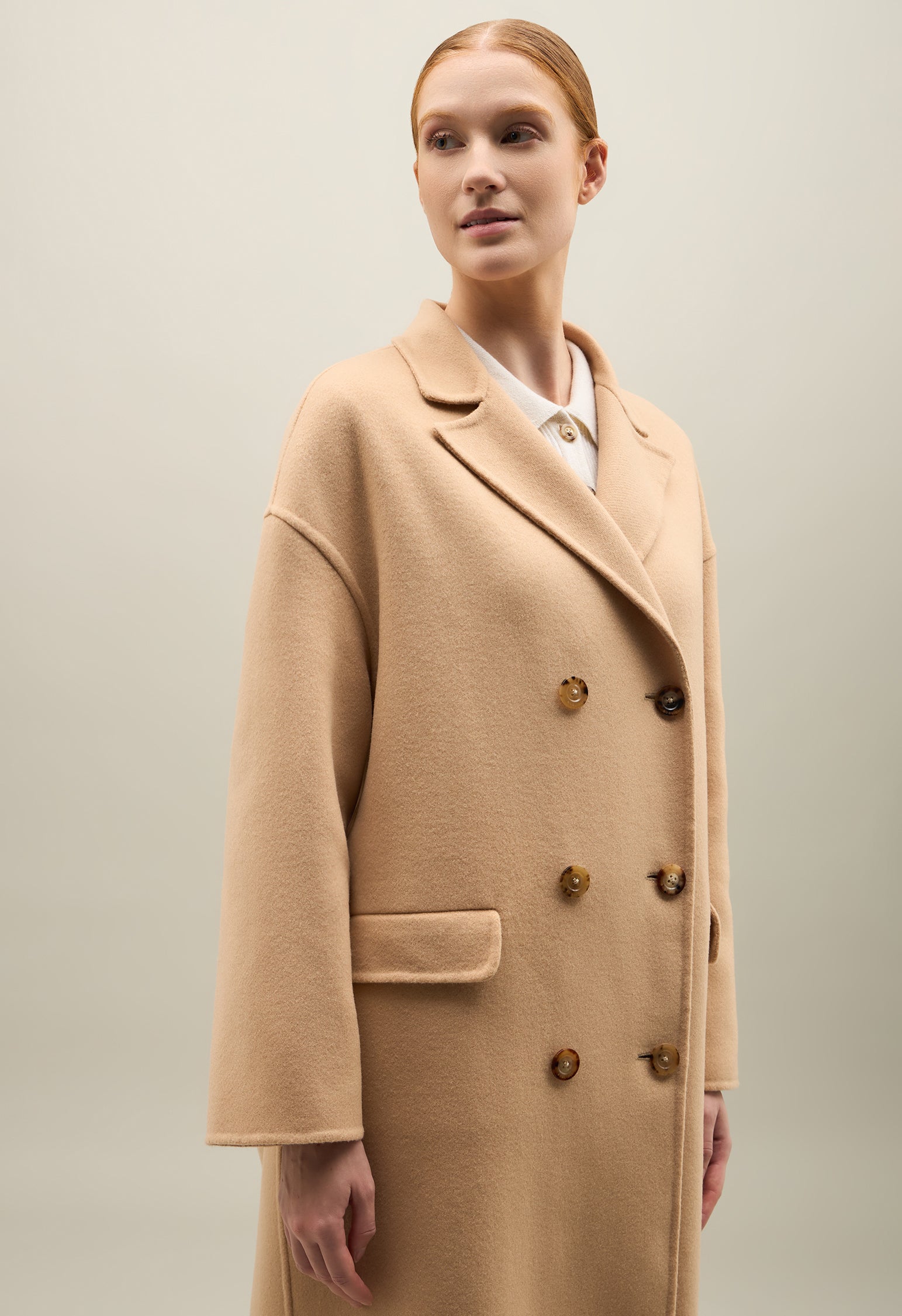 Camel Wool Double Overcoat