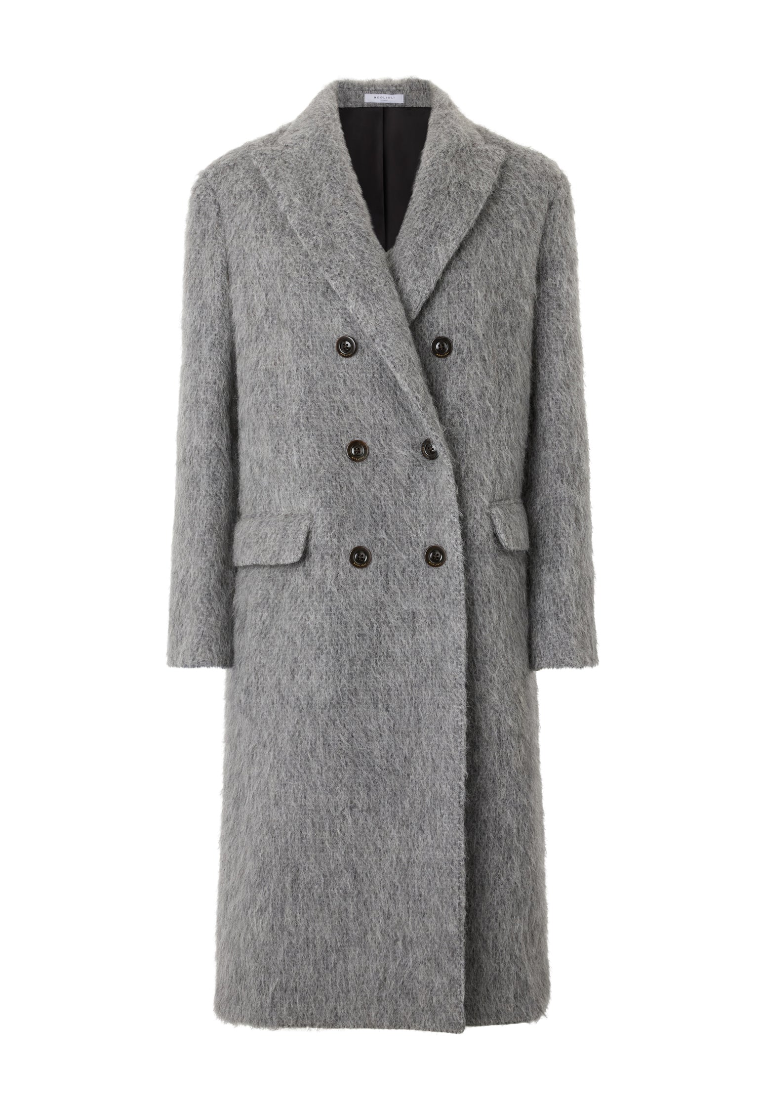 Grey Blended Alpaca double-breasted Coat