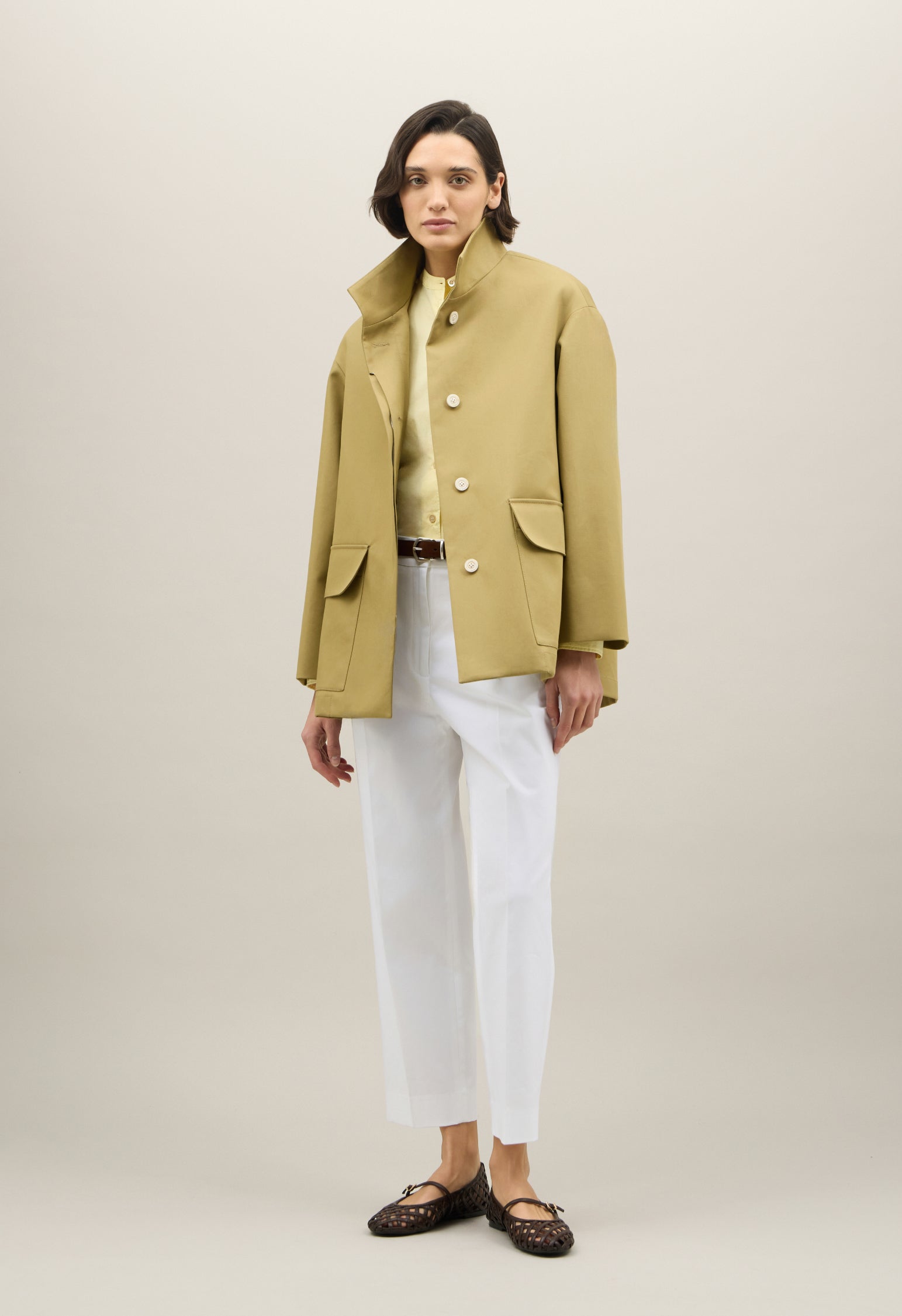 Green Double Cotton drill Caban