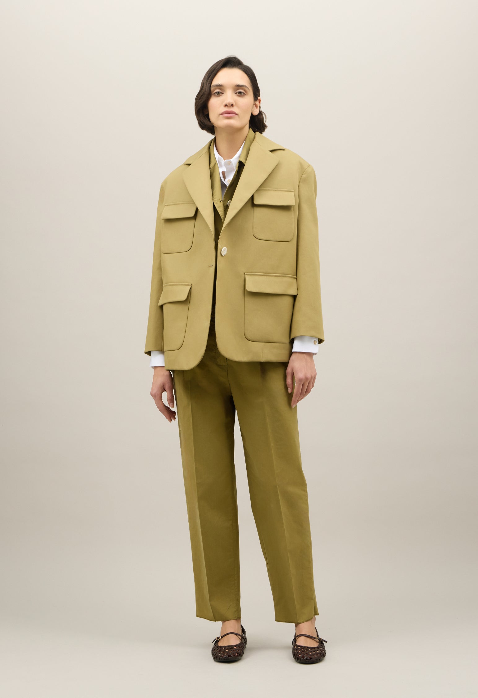 Green Double Cotton drill Sahara Overjacket
