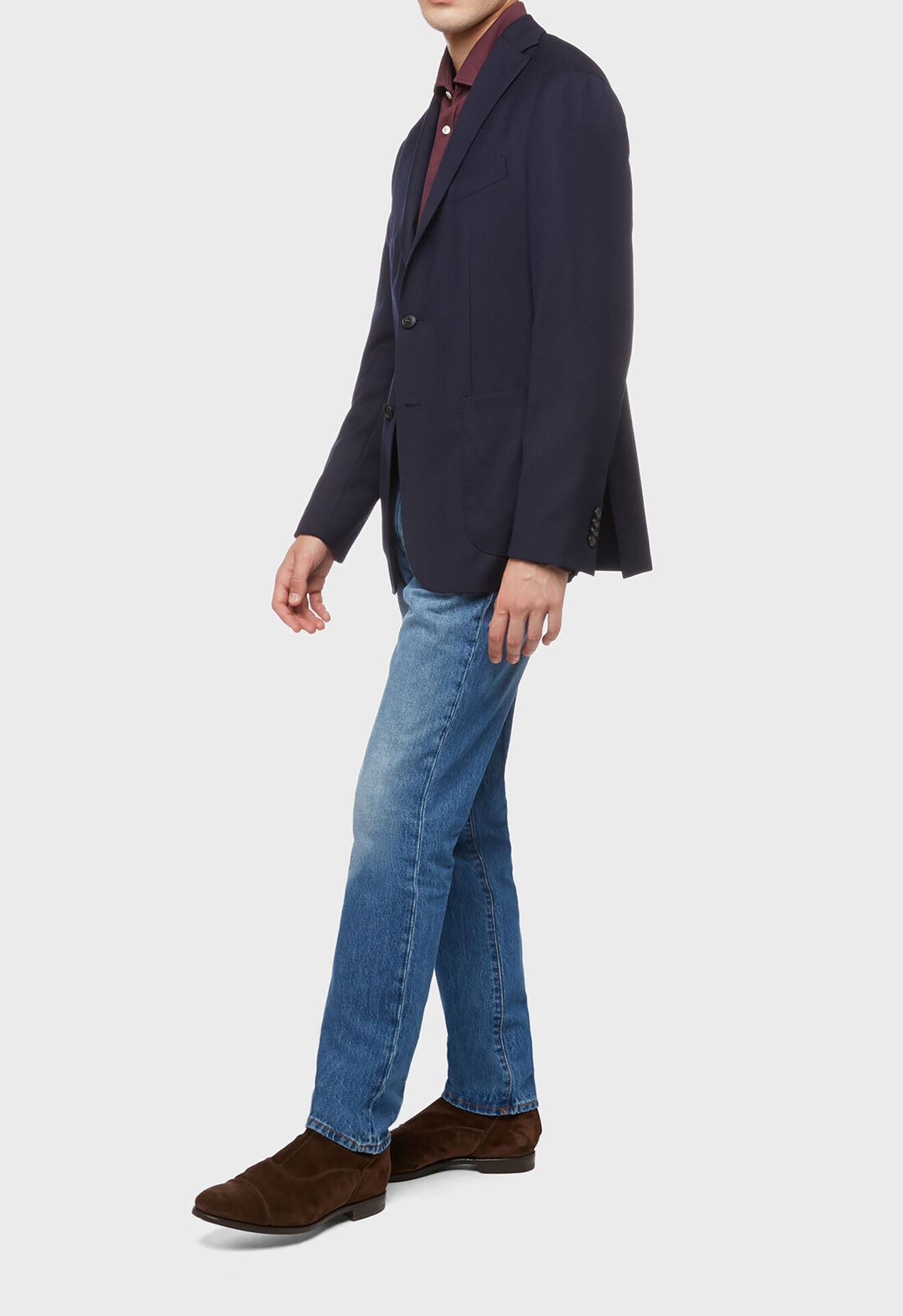 Boglioli Dark blue 100% wool K-Jacket Dark blue color N1302EBAS53400150R0780