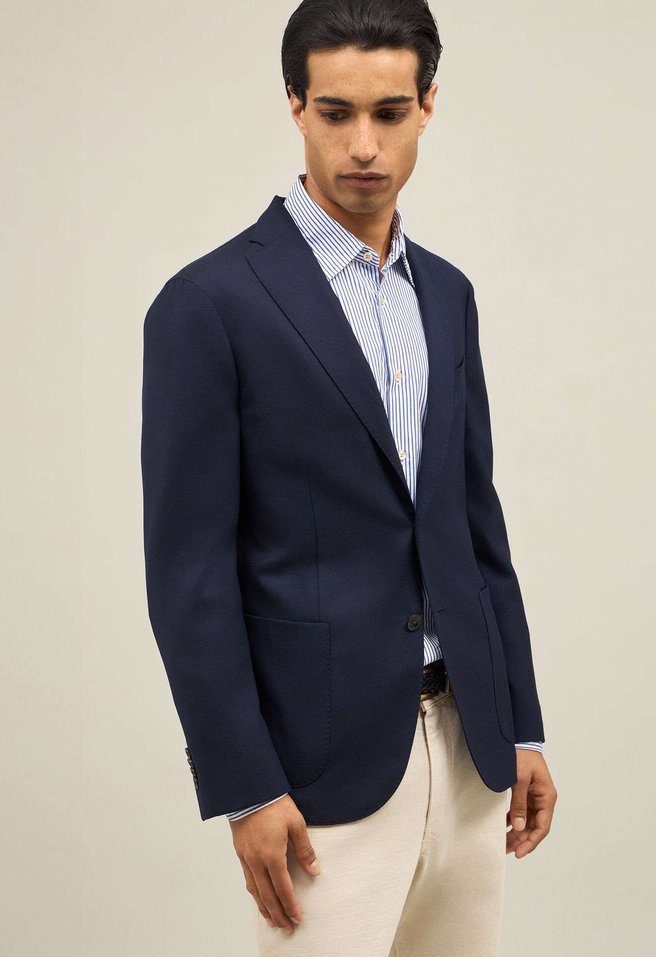 Boglioli Light Wool Hopsack K-Jacket Dark Blue N1302ESA053400150R0780