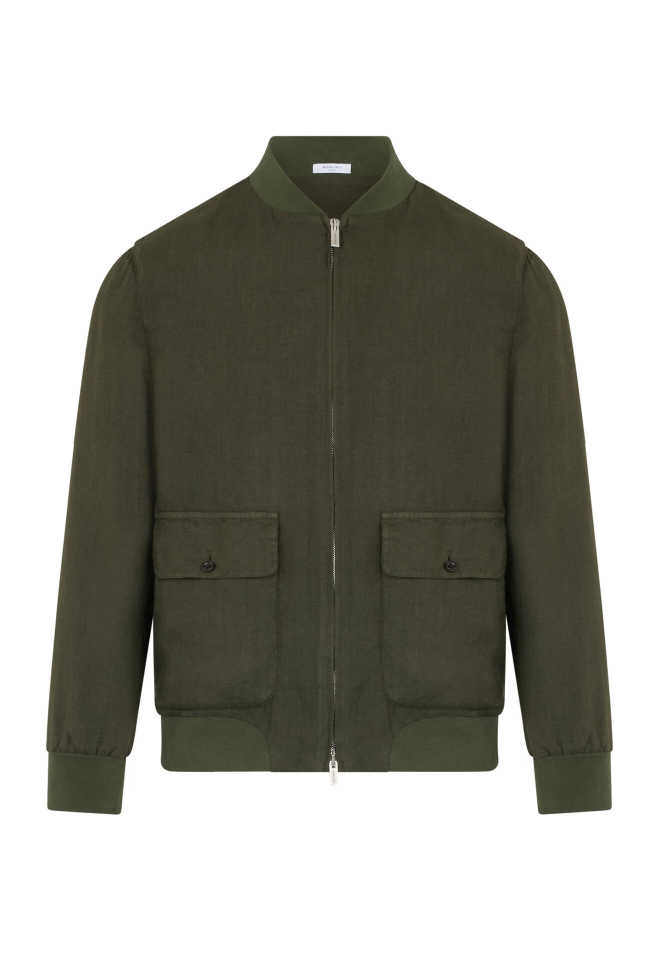 Boglioli Bomber en lin Vert OC136QSB3853001800565