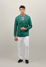 Boglioli Zweireihiges K-Jacket aus Hopsack-Wollmischgewebe Dunkelgrün/Türkis N4302JSB341600150R0547