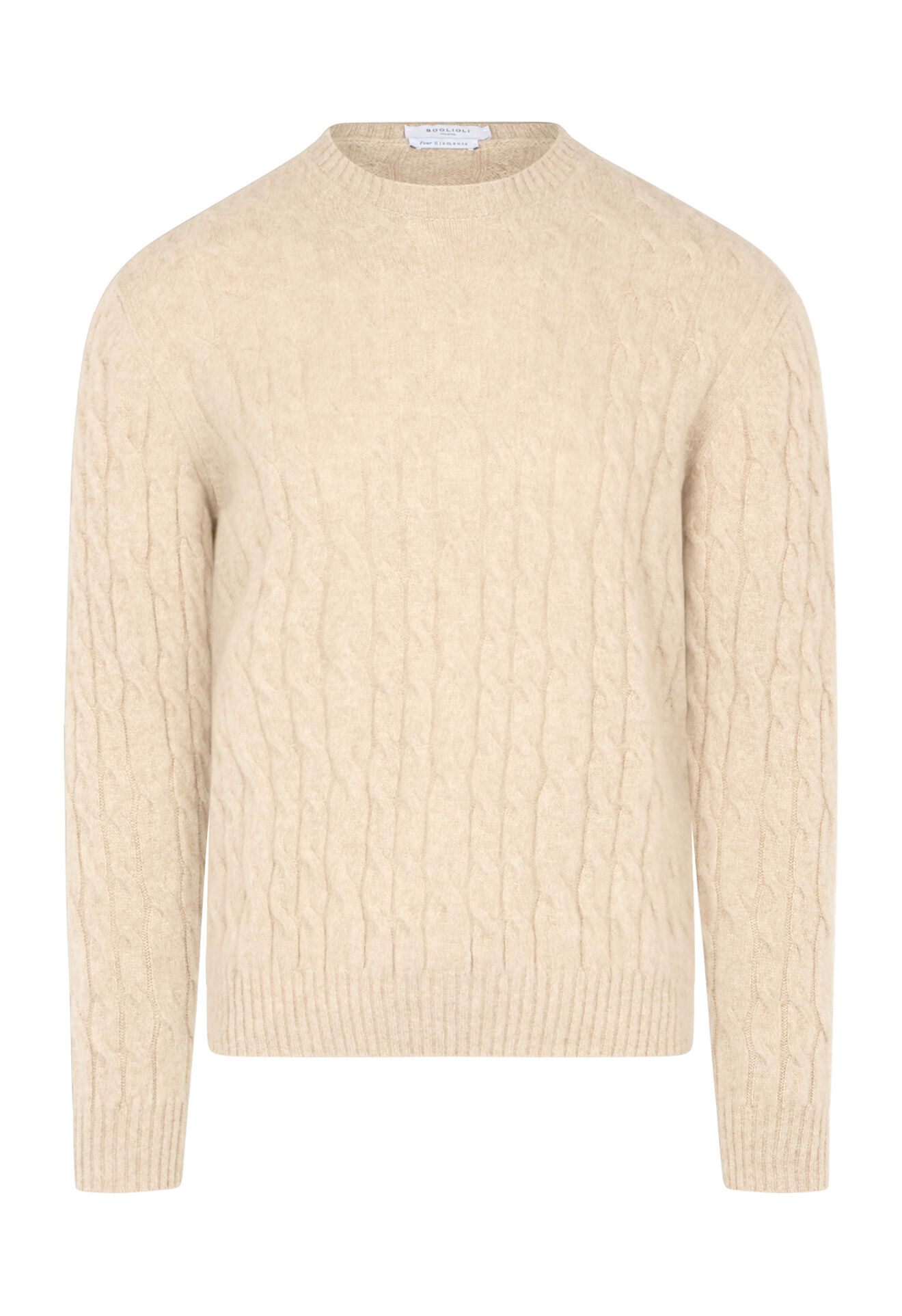 Boglioli Knitted Wool Cashmere Crewneck Beige 91566FB4803001790220