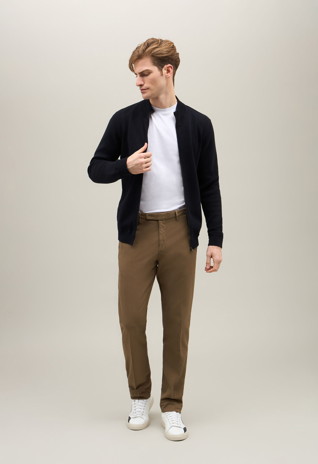 Boglioli Cotton Cashmere knitted Bomber Blue 91522SB4811001080780