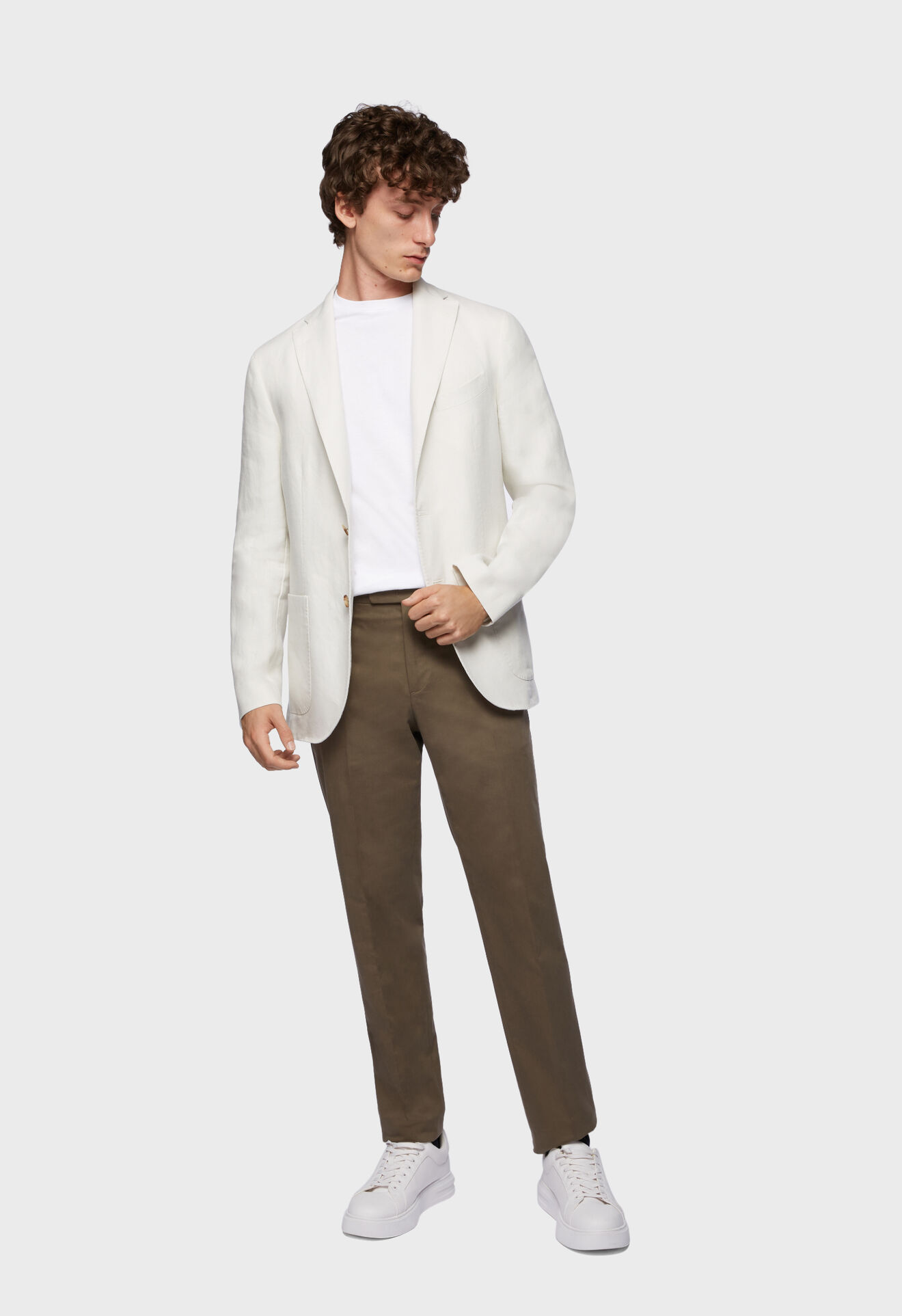 Boglioli Weiße K-Jacket aus 100 % irischem Leinen Farbe Weiß N1302EWBVC10000150R0106