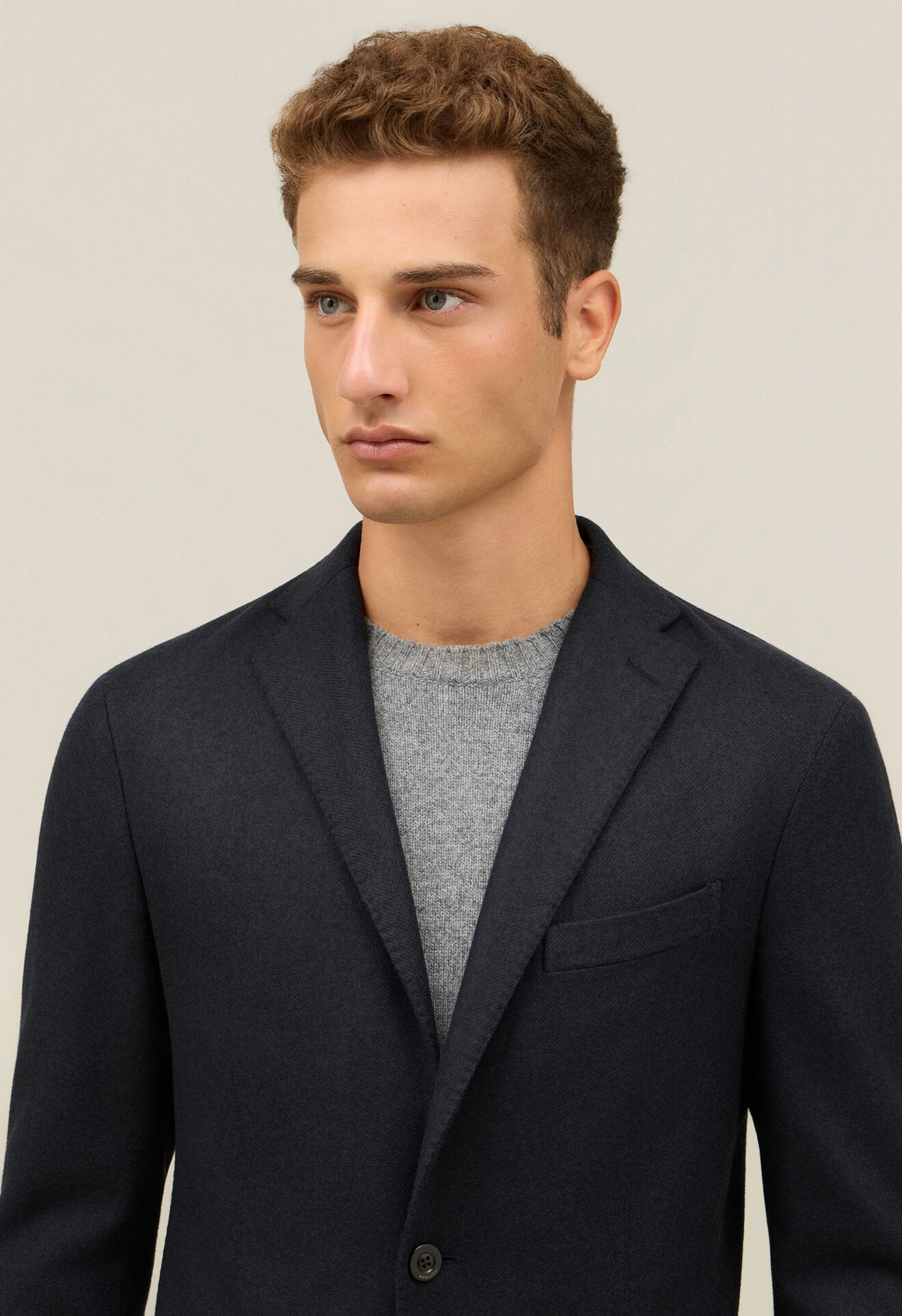 Boglioli Garment Dyed Wool Herringbone K-Jacket Dark Grey N1302JFB340100150R0884