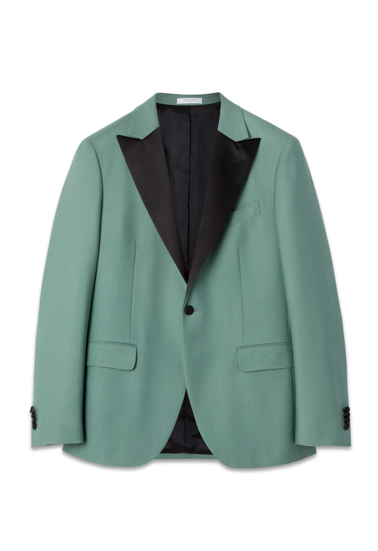 Green wool and wool Tuxedo Jacket in Green: Luxury Italian Jackets |