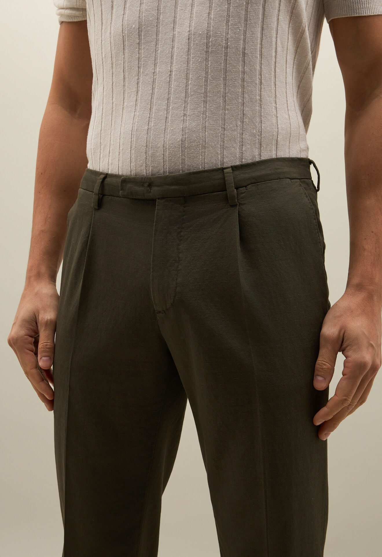 Boglioli Costume K-Suit croisé en twill de coton et lin Vert foncé N43H2QSB5427001506R0585