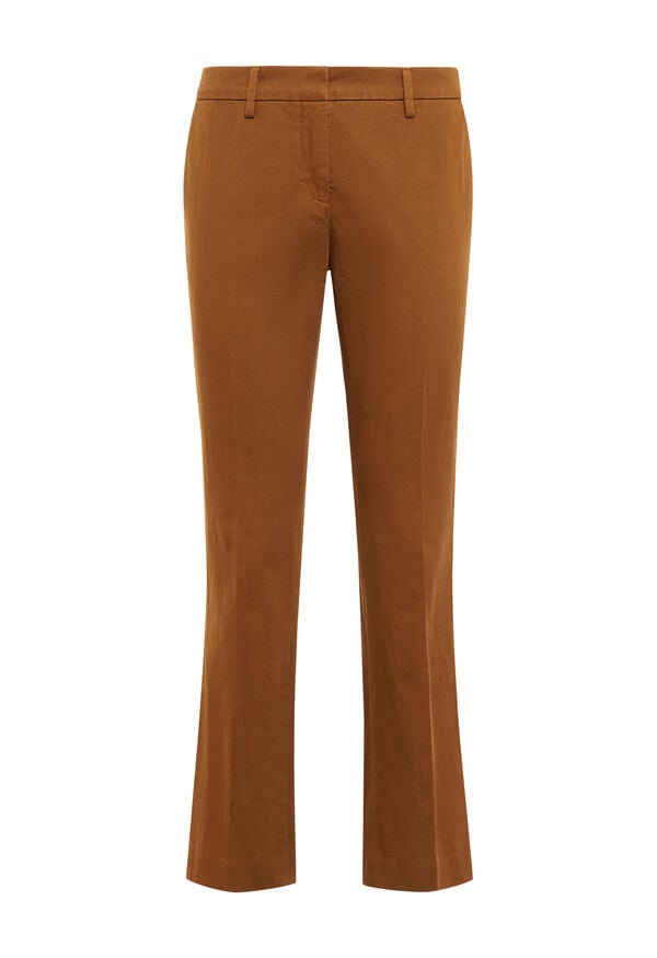 Boglioli Woman brown cotton and linen gabardine trousers Brown 88047QBVC421002150441