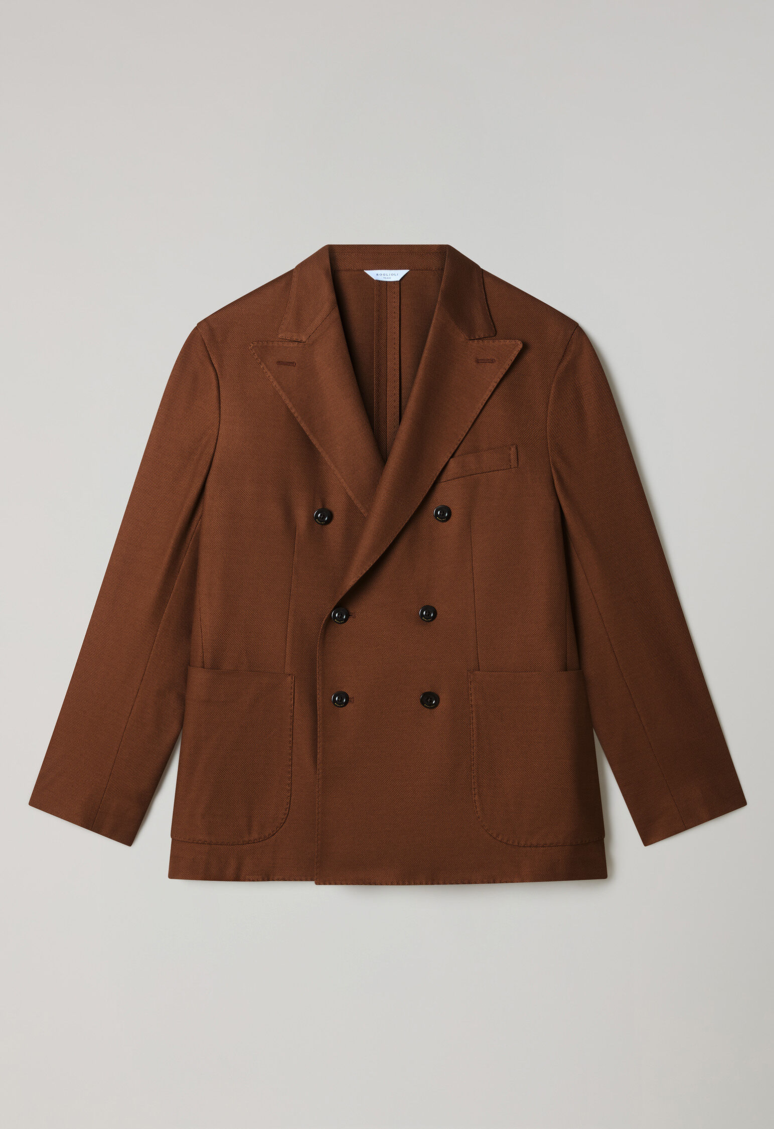 Cotton Jersey double-breasted Dover Jacket in Cinnamon: Luxury