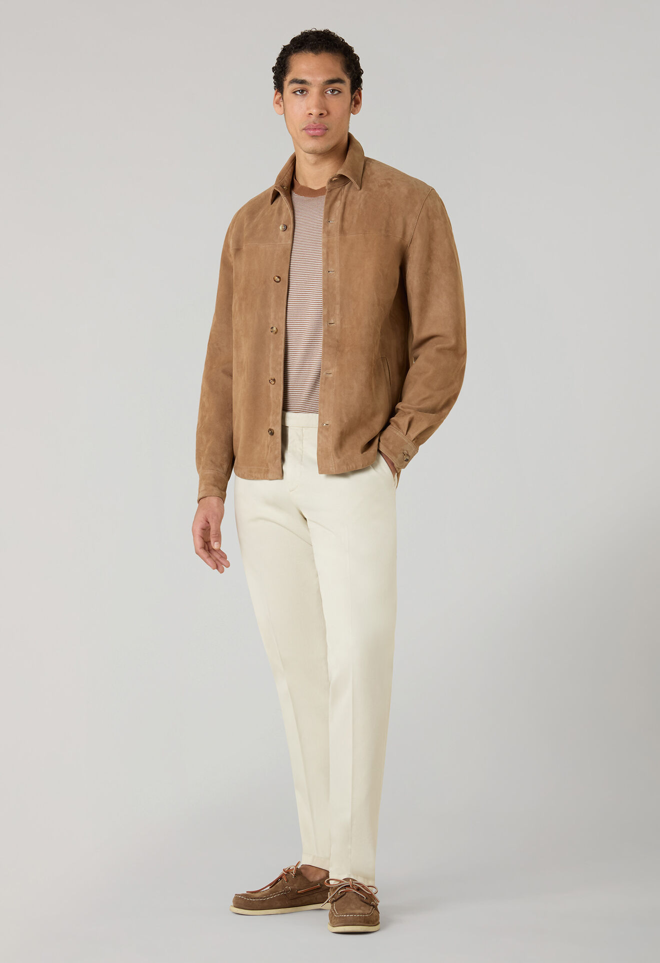 Boglioli Suede Overshirt Camel OCP508SB5901001800340