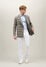 Boglioli Zweireihige K-Jacket aus Leinen mit Madras-Muster Grün N4302EWSB401800150R0595