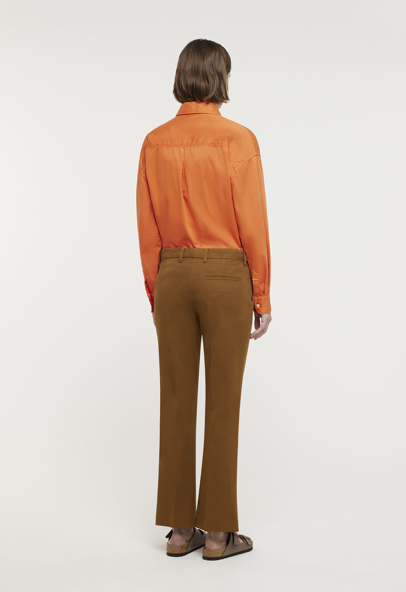 Boglioli Woman brown cotton and linen gabardine trousers Brown 88047QBVC421002150441