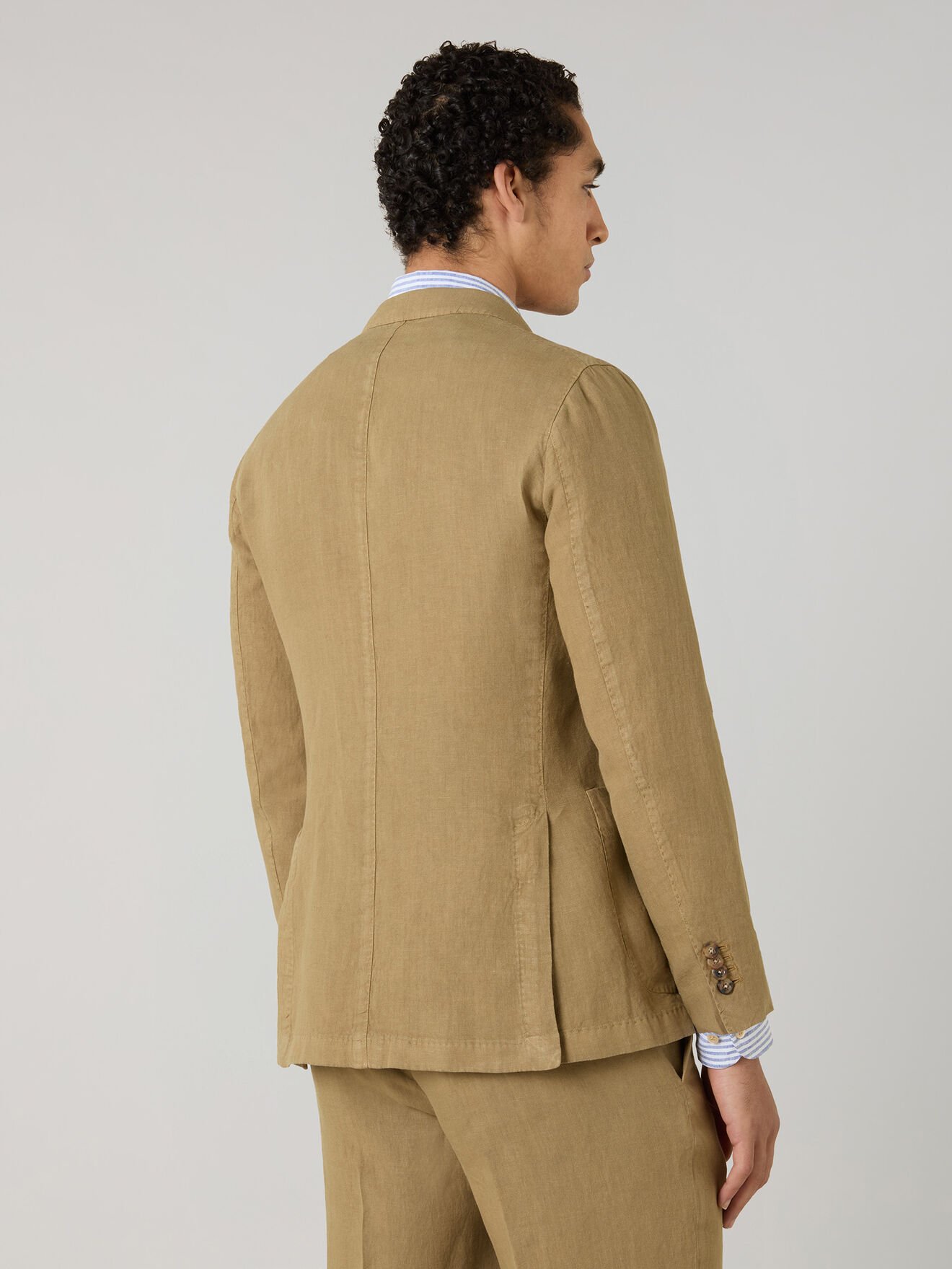 Boglioli Garment Dyed Linen K-Jacket Camel N2902QSA042600150R0316
