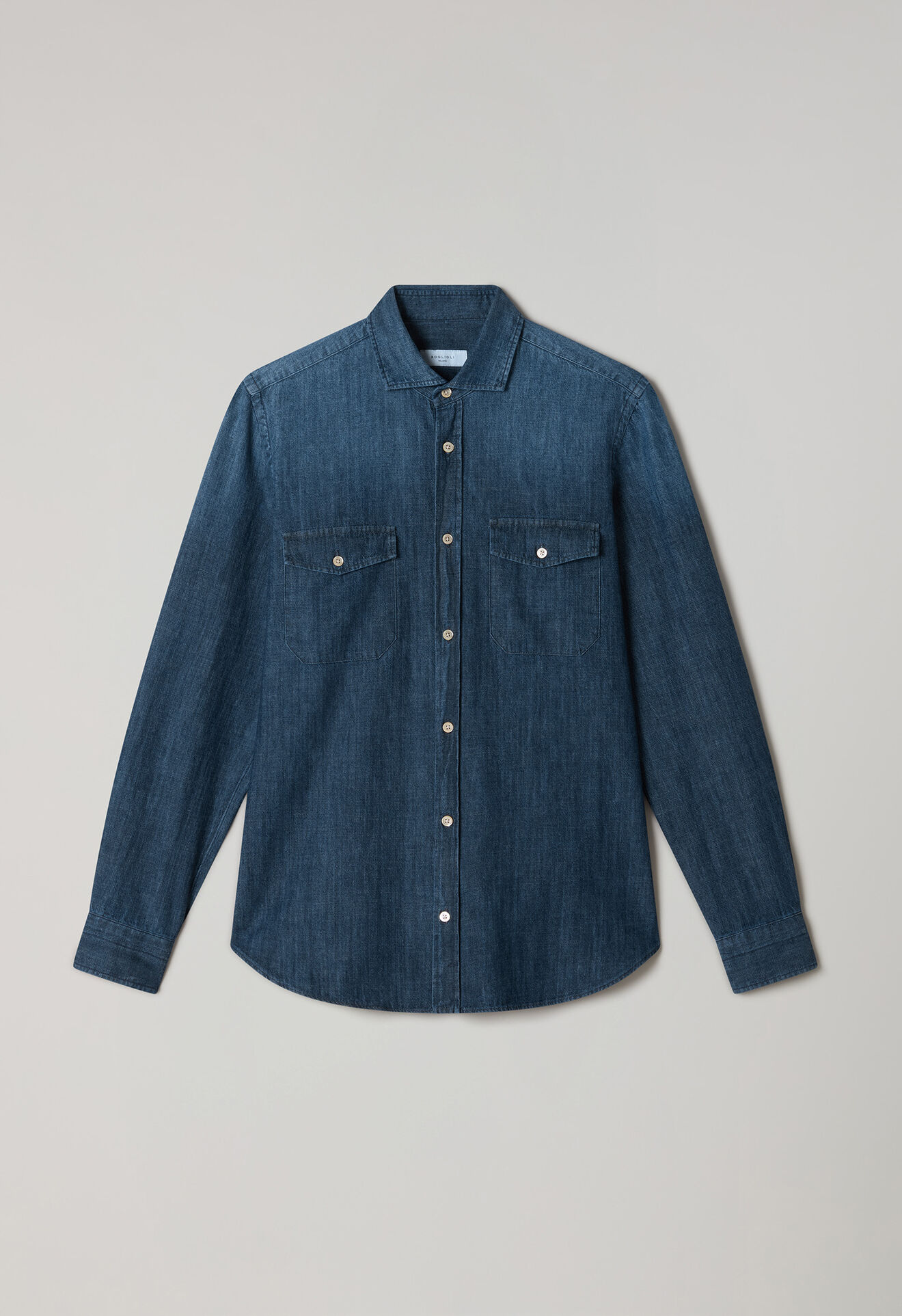 Boglioli Denim Western Shirt Blue Denim 589LSB6855001080600