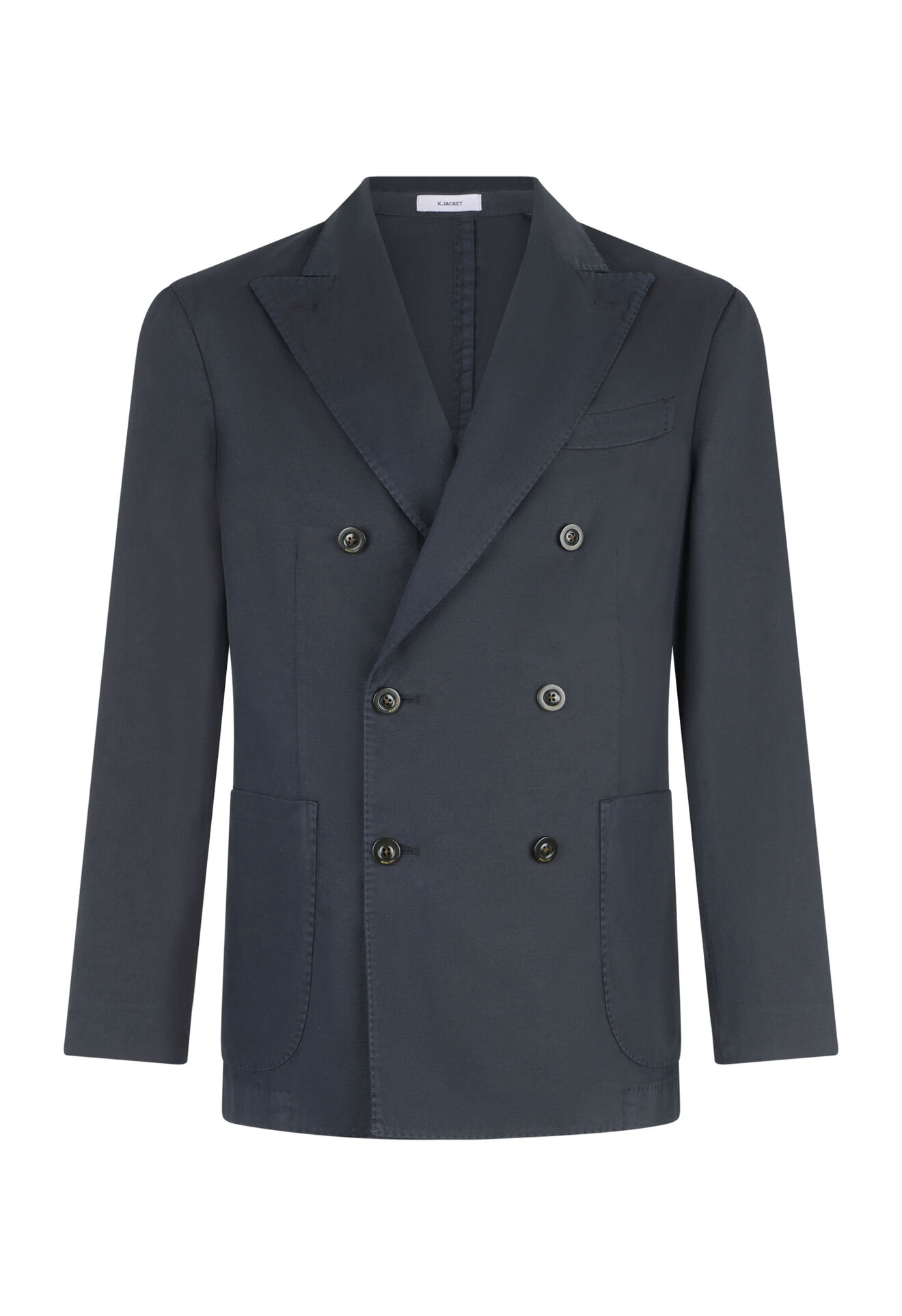 Boglioli Doppelreihige K-Jacket aus Baumwoll-Leinen-Twill Blau N4302QSB542700150R0784