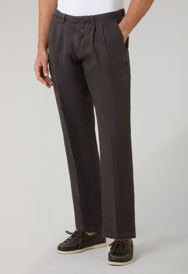 Boglioli Garment Dyed Linen Napoli Trousers Brown 89952QSB5752001080480