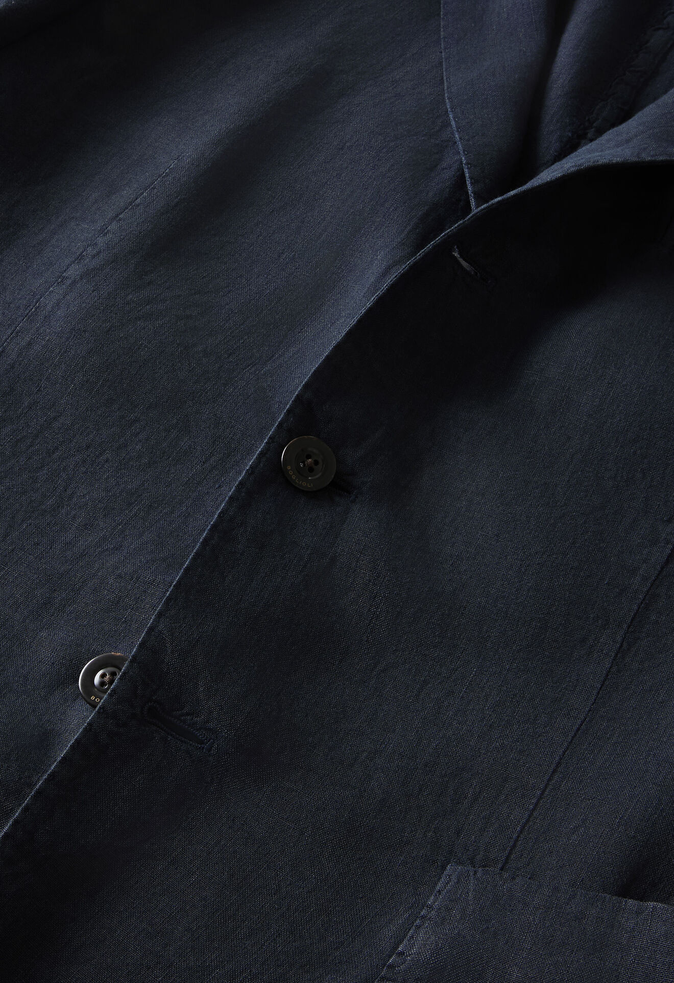 Boglioli Garment Dyed Linen K-Jacket Blue N2902QSA042600150R0784