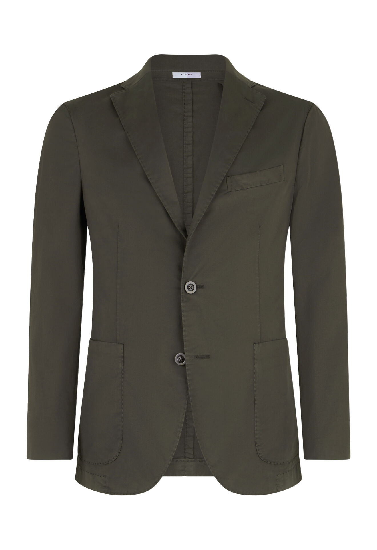 Boglioli Garment Dyed Cotton K-Jacket Dark Moss N1302QSB542400150R0585