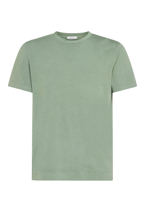 Light green 100% cotton T-shirt in Knitwear | Boglioli®