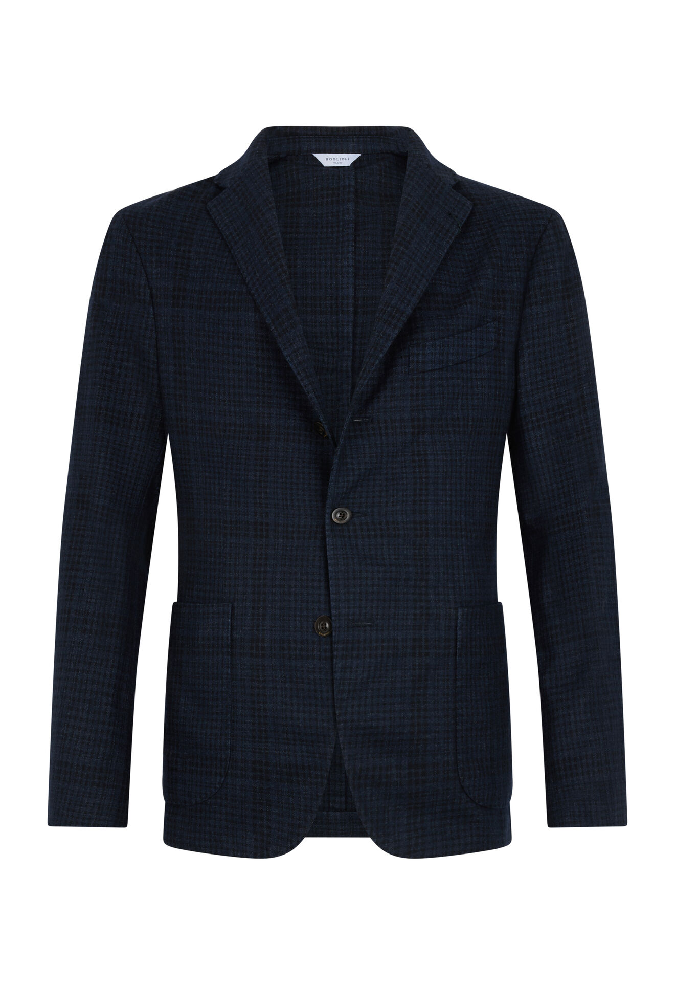 Boglioli Garment Dyed Wool check K-Jacket Blue N2902JFB540900150R0784